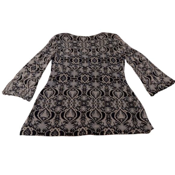INC Retro Blouse Top M Embroidered Career Office Coquette Whimsygoth Metallic - Picture 3 of 12